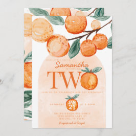 Oranje kleine stropdas die TWEE 2e verjaardag gaat Kaart