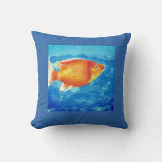 Oranje kleine vis kussen