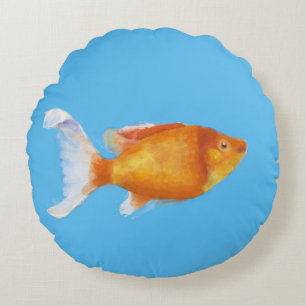 Oranje kleine vis rond kussen
