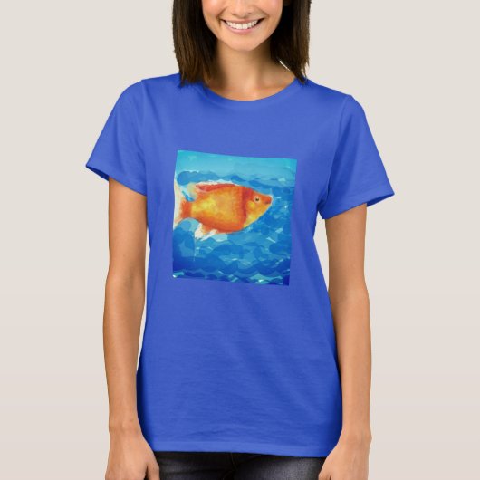 Oranje kleine vis t-shirt (Voorkant)