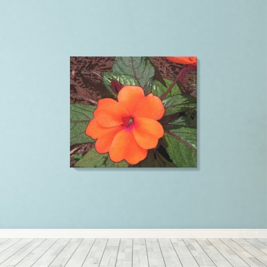 Oranje klep canvas afdruk (Insitu (Houten vloer))