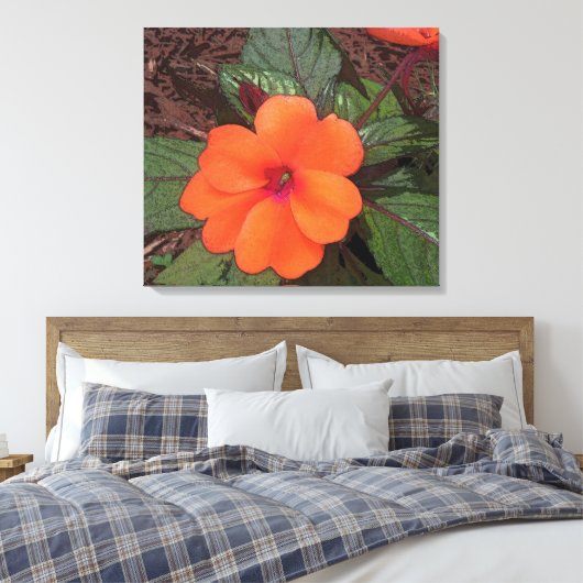 Oranje klep canvas afdruk (Insitu (Slaapkamer))