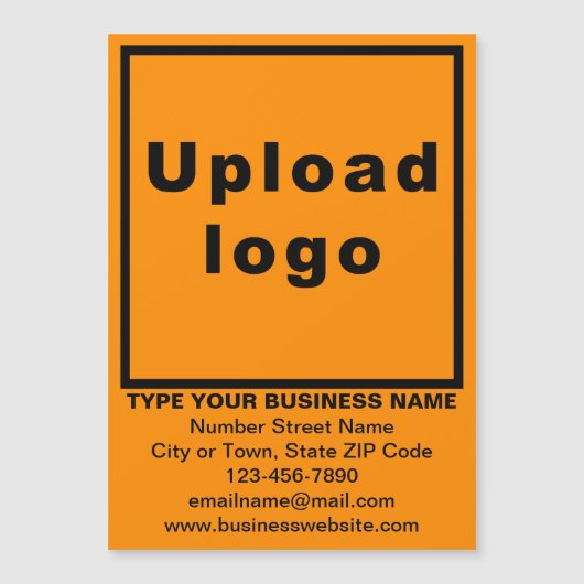 Oranje Kleur 5"x 7"Magnetisch Visitekaartje (Voorkant)