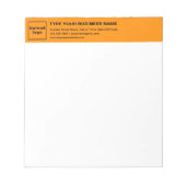 Oranje Kleur Bedrijfs Merk op Rubriek van Klein Notitieblok (Voorkant)