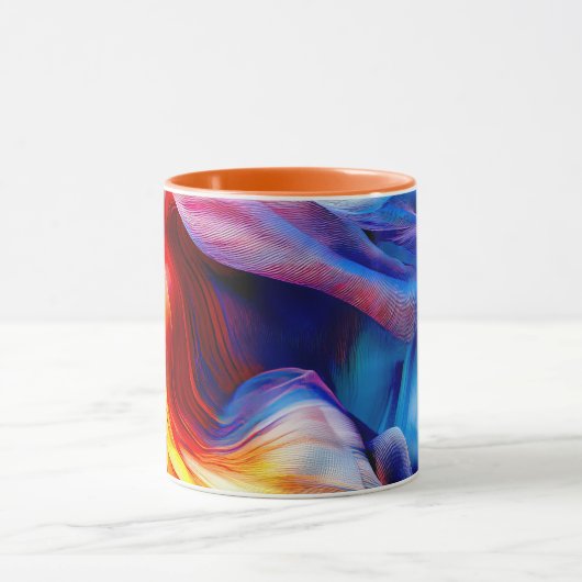 Oranje kleur blended pattern mok (Midden)