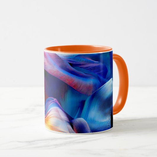 Oranje kleur blended pattern mok (Voorkant rechts)