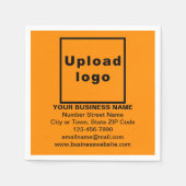 Oranje kleur Business Merk op Papieren servet (Voorkant)