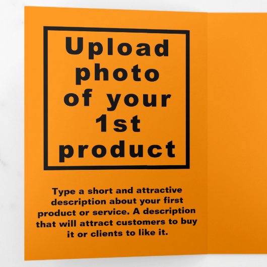 Oranje kleur | Christmas | Business Trifold Kaart (Binnenzijde eerst)