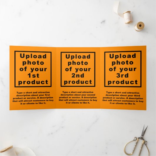 Oranje kleur | Christmas | Business Trifold Kaart (Binnen)