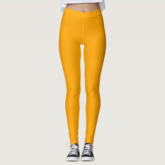 Oranje Kleur Effen Leggings (Voorkant)