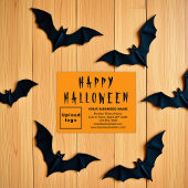Oranje kleur Halloween Business Small Flat Feestdagenkaart