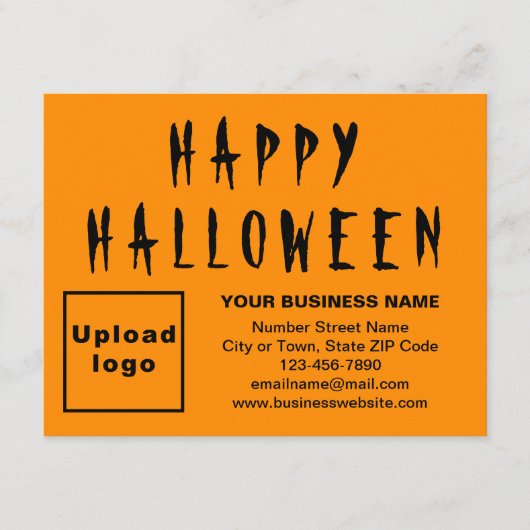 Oranje kleur Halloween Business Small Flat Feestdagenkaart (Voorkant)
