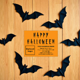 Oranje Kleur Halloween Zakelijk Klein Plat Design Feestdagenkaart