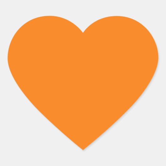 Oranje Kleur Hart Sticker (Voorkant)