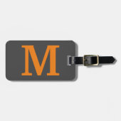 Oranje kleur Initiaal letter/monogram Bagagelabel (Voorkant horizontaal)