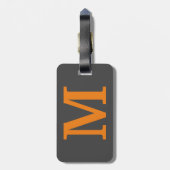 Oranje kleur Initiaal letter/monogram Bagagelabel (Achterkant verticaal)