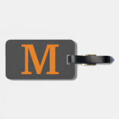 Oranje kleur Initiaal letter/monogram Bagagelabel (Achterkant horizontaal)