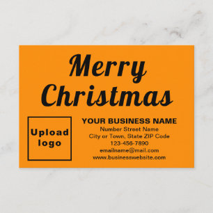 Oranje Kleur   Kerstmis   Kleine Platte Groet Kaart