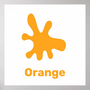 Oranje kleur met poster met woorden