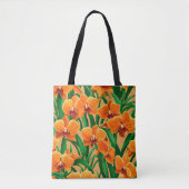 Oranje kleur orchidee Canvas tas (Voorkant)