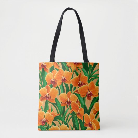 Oranje kleur orchidee Canvas tas (Voorkant)