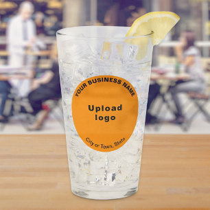 Oranje Kleur Ronde Vorm Zakelijk Merk op Glas