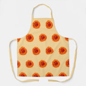 Oranje Kleur Roos Bloem Naadloos Patroon op Schort (Voorkant)