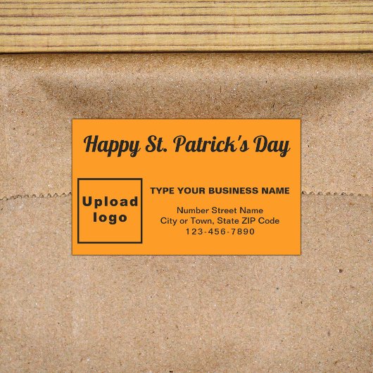 Oranje kleur Saint Patrick Business Rechthoekige Sticker