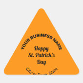 Oranje kleur Saint Patrick Business Sticker (Voorkant)