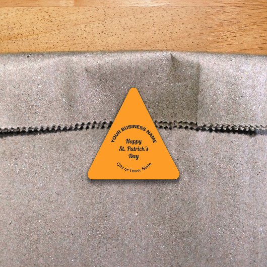 Oranje kleur Saint Patrick Business Sticker