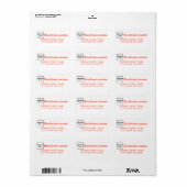 Oranje Kleur Teksten Zakelijk Adres Etiket (Full Sheet)