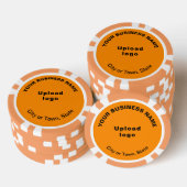 Oranje Kleur Zakelijk Merk op Poker Chips (Opstapeling)