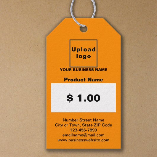 Oranje Kleur Zakelijk Product Prijs Label Cadeaulabel