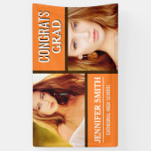 Oranje kleurblok Moderne fotograafpartij Spandoek (Verticaal)