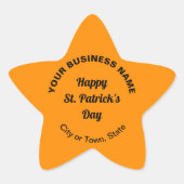 Oranje kleuren Saint Patrick Business Star Sticker (Voorkant)