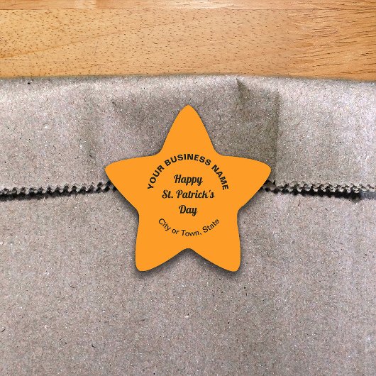 Oranje kleuren Saint Patrick Business Star Sticker