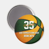 oranje kleuren voor het groene basketbalteam magneet (Voorkant / Achterkant)