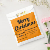 Oranje kleurenachtergrond voor Kerstmis Bedankzakje (Gezegeld)