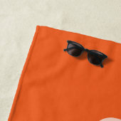 Oranje kleurenhanddoek Aangepaste naam Strandlaken (In situ)