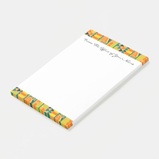 Oranje kleurrijk Abstract Aztec - proefmodel Post-it® Notes (Schuin)