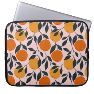 Oranje kleurrijk naadloos patroon. oranje patroon. laptop sleeve