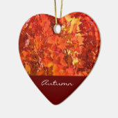 Oranje kleurrijke bladeren in de herfst prachtig keramisch ornament (Links)