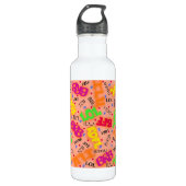 Oranje kleurrijke Electronic Texting Art Afkorting Waterfles (Voorkant)