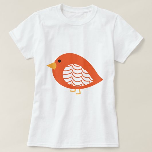 Oranje, kleurrijke, melkachtige vogels T-Shirt (Design voorkant)