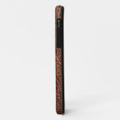 Oranje knolselbloem op echt leder Case-Mate iPhone case (Achterkant/links)