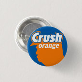 Oranje knop met bovendruk ronde button 3,2 cm (Voorkant /achterkant)