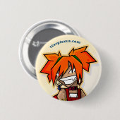 oranje knop ronde button 5,7 cm (Voorkant /achterkant)