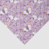 Oranje knoppen op lavendebloemen tissuepapier (Detail)