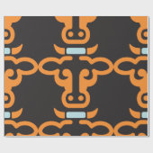 Oranje Koeien hoofd inpakpapier (Vlak)