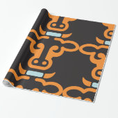 Oranje Koeien hoofd inpakpapier (Uitgerold)